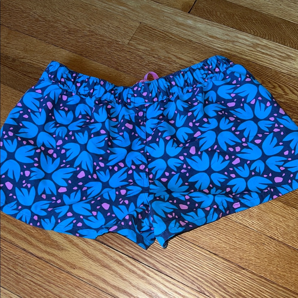 Patagonia Blue Floral Women's Athletic Shorts - Picture 5 of 8